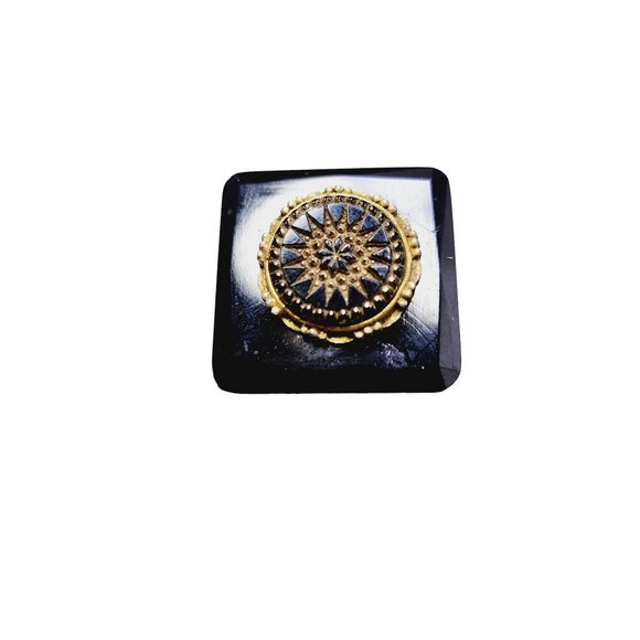 Vintage Pressed Glass Signed Czechoslovakia Brooch (A3034) - Picture 2 of 5